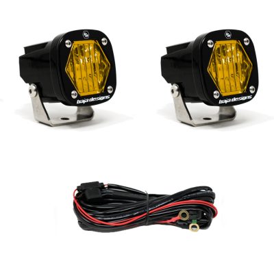 S1 Baja Amber Wide Cornering LED Light with Mounting Bracket Pair