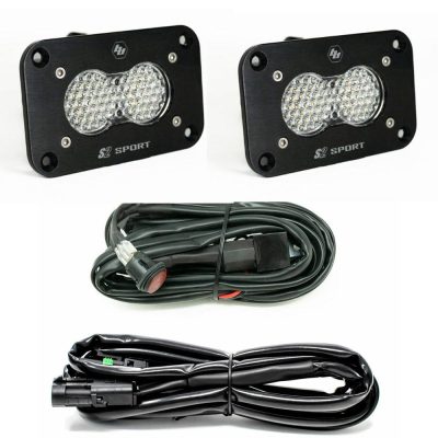 LED Work Light Clear Lens Flush Mount Kit S2 Sport