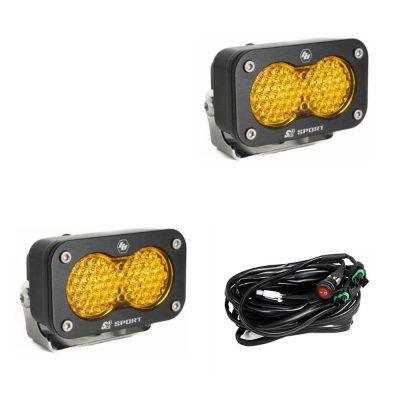 LED Work Light Amber Lens Pair S2 Sport